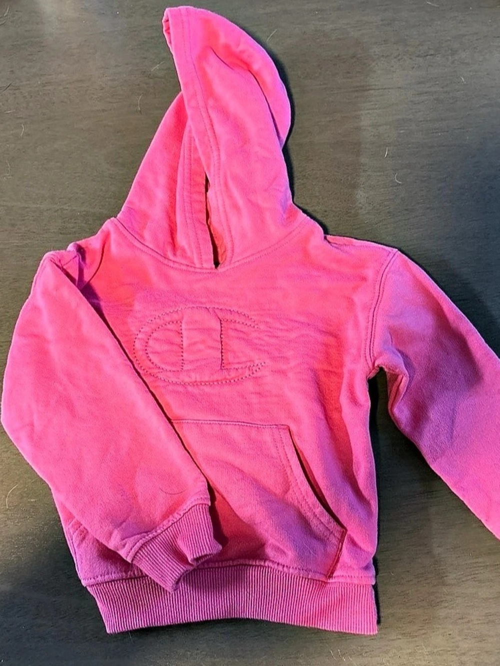 Pink Champion 24m Toddler Fleece Pullover Hoodie with Embossed Chest Logo Pink B
